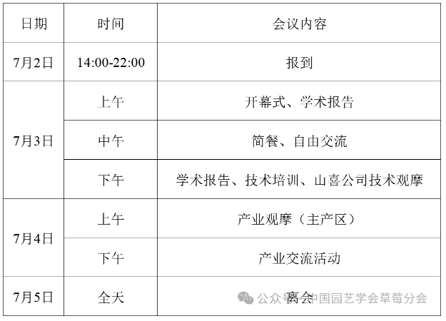 草莓年會會議日程安排