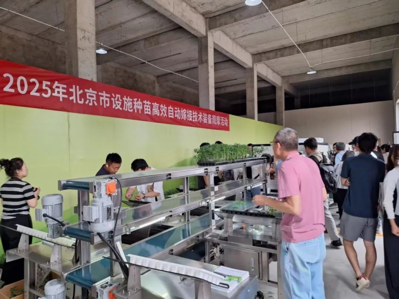 北京市農業技術推廣站聯合農業農村部規劃設計研究院于近日在大興區北臧村鎮舉辦北京種苗高效自動嫁接技術裝備觀摩活動3